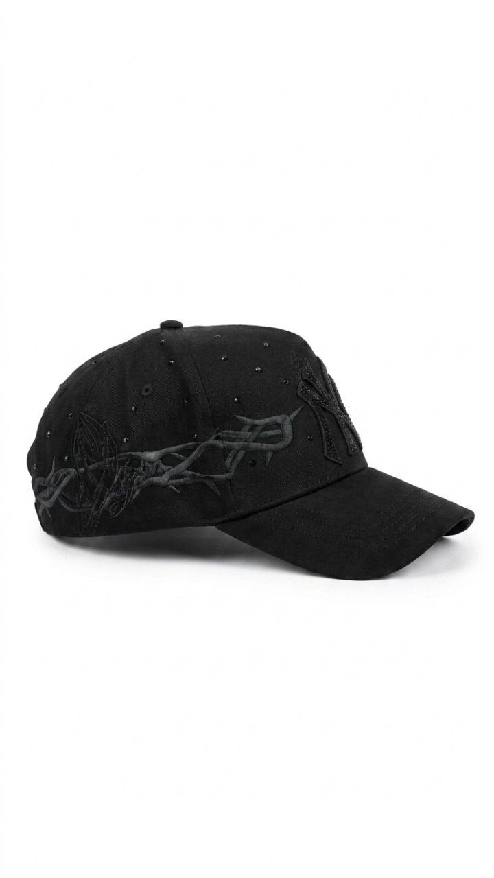 Black Crystal Monogram Cap 🖤